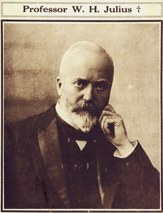 870018 Portret van prof. W.H. Julius (1860-1925), hoogleraar in de fysica aan de Utrechtse Universiteit, die onlangs is ...
